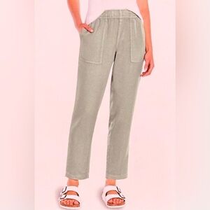 Gap Womens Pull On Tencel Pant (Green, Size L)